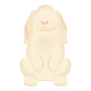 Isolated cute easter bunny animal Vector Stock Illustration
