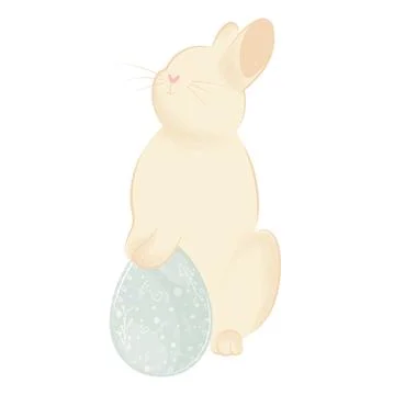 Isolated cute easter bunny animal Vector Stockillustratie