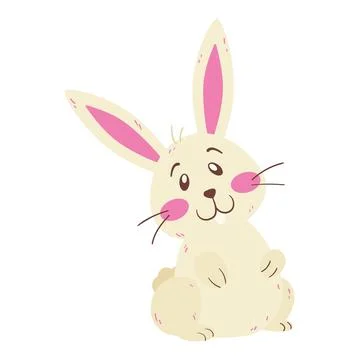 Isolated cute easter bunny animal character Vector Stockillustratie