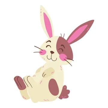 Isolated cute easter bunny animal character Vector Stock Illustration