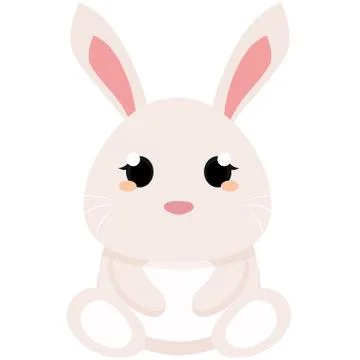Isolated cute easter bunny Stock Illustration