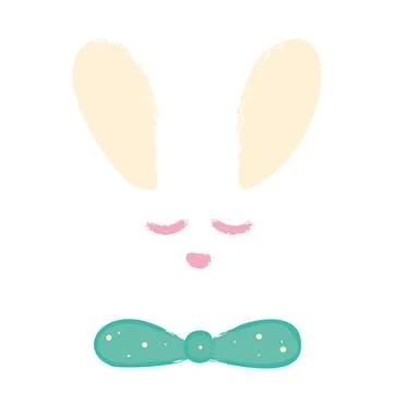 Isolated cute easter bunny rabbit animal Vector Illustrazione stock