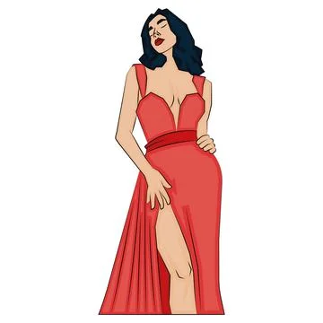 Isolated cute female comic model Vector Stock Illustration
