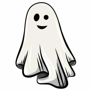 Isolated cute ghost, Halloween Vector Concept, Cartoon Ghost, Spooky vector Stock-Illustration