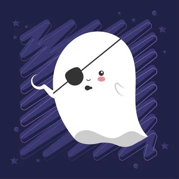 Isolated cute halloween ghost character Vector Illustrazione stock