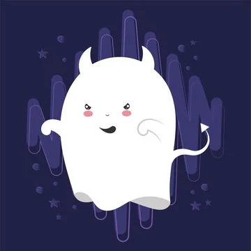 Isolated cute halloween ghost character Vector Illustrazione stock