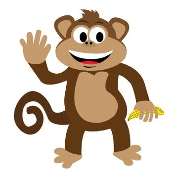 Isolated cute monkey Stock Illustration