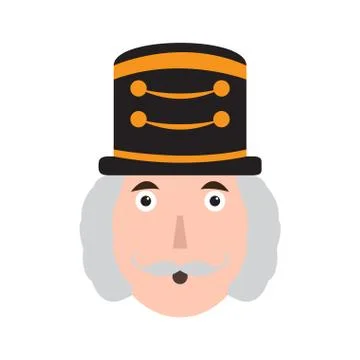 Isolated cute nutcracker soldier avatar Stock Illustration