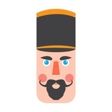 Isolated cute nutcracker soldier avatar Stock Illustration