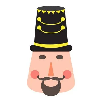 Isolated cute nutcracker soldier avatar Stock Illustration
