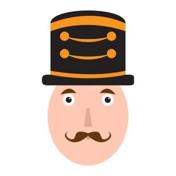 Isolated cute nutcracker soldier avatar Stock Illustration