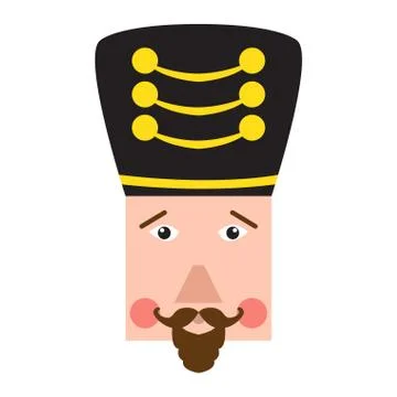 Isolated cute nutcracker soldier avatar Stock Illustration
