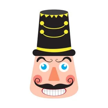 Isolated cute nutcracker soldier avatar Stock Illustration