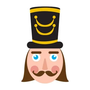Isolated cute nutcracker soldier avatar Illustrazione stock