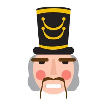 Isolated cute nutcracker soldier avatar Stock Illustration