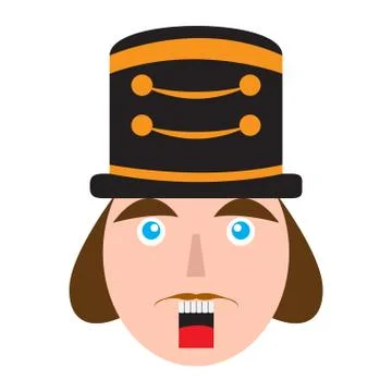 Isolated cute nutcracker soldier avatar Illustrazione stock