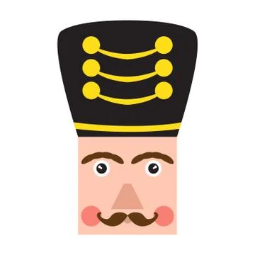 Isolated cute nutcracker soldier avatar Stock Illustration