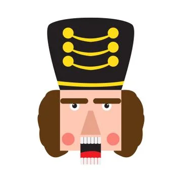 Isolated cute nutcracker soldier avatar Stock Illustration