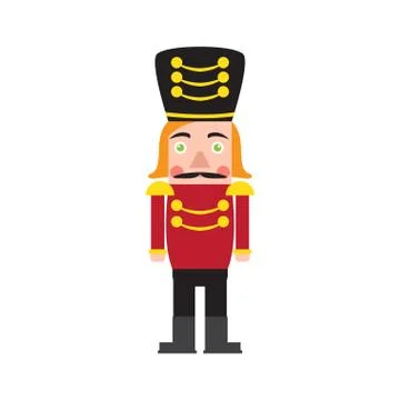 Isolated cute nutcracker soldier Stock Illustration