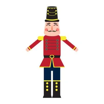 Isolated cute nutcracker soldier Stock Illustration