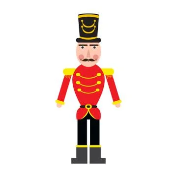 Isolated cute nutcracker soldier Stock Illustration