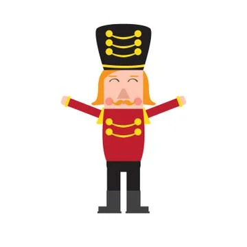 Isolated cute nutcracker soldier Stock Illustration