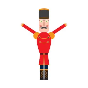 Isolated cute nutcracker soldier Stock Illustration