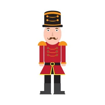 Isolated cute nutcracker soldier Stock Illustration