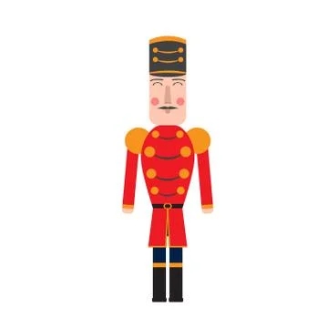 Isolated cute nutcracker soldier Stock Illustration
