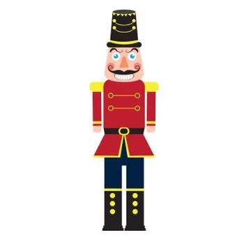Isolated cute nutcracker soldier Stock Illustration