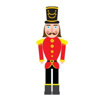 Isolated cute nutcracker soldier Stock Illustration