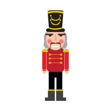 Isolated cute nutcracker soldier Stock Illustration