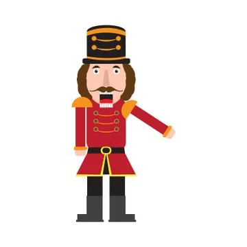 Isolated cute nutcracker soldier Stock Illustration
