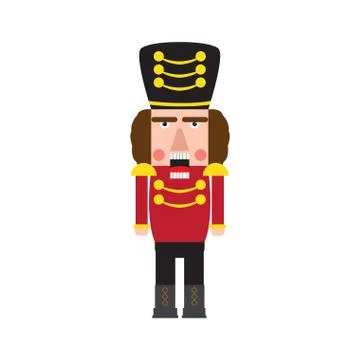 Isolated cute nutcracker soldier Stock Illustration
