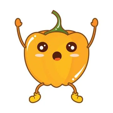 Isolated cute pepper vegetable character Vector Stock Illustration