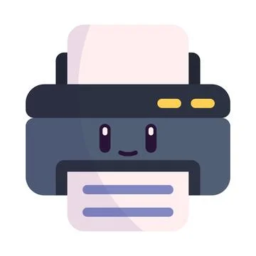 Isolated cute printer office icon Vector Stock Illustration