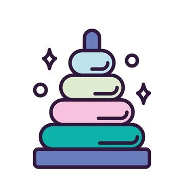 Isolated cute ring building pyramid toy icon Vector Ilustración de archivo