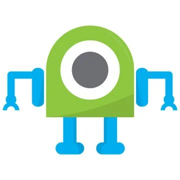Isolated cute robot Stock Illustration