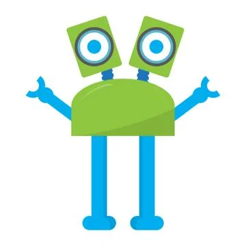 Isolated cute robot Stock Illustration