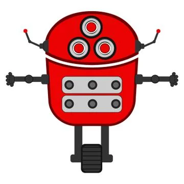Isolated cute robot Illustrazione stock