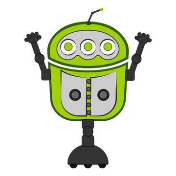 Isolated cute robot Illustrazione stock