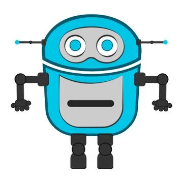 Isolated cute robot Illustrazione stock