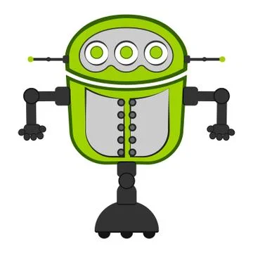 Isolated cute robot Illustrazione stock