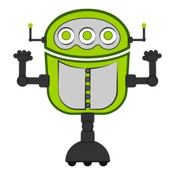 Isolated cute robot Stock Illustration