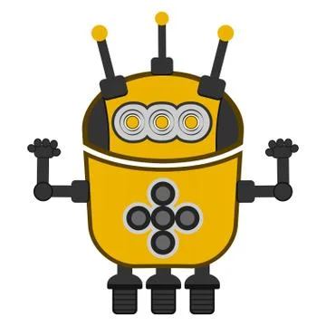 Isolated cute robot Illustrazione stock