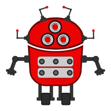 Isolated cute robot Illustrazione stock
