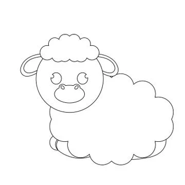 Isolated cute sheep Stock Illustration