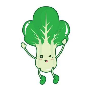 Isolated cute spinach vegetable character Vector Stock Illustration