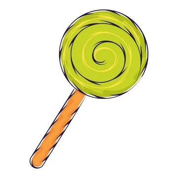 Isolated cute sticker of a candy icon Vector Illustrazione stock