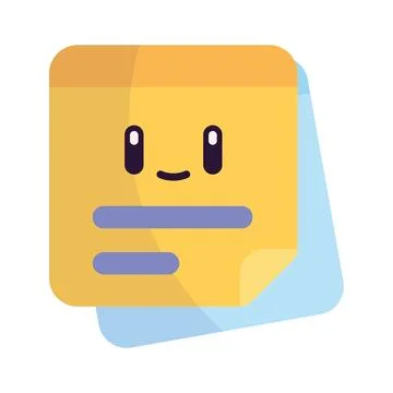 Isolated cute sticker note office icon Vector Illustrazione stock